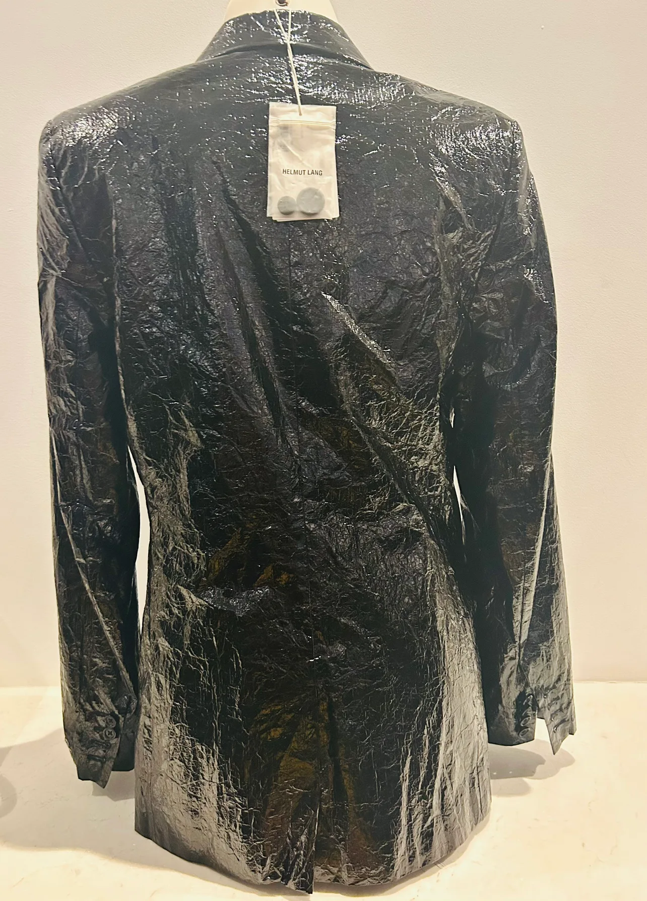 Helmut lang shiny black blazer image indicator(8)