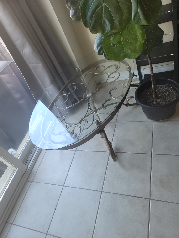 Glass and Metal Coffee Table - photo 2