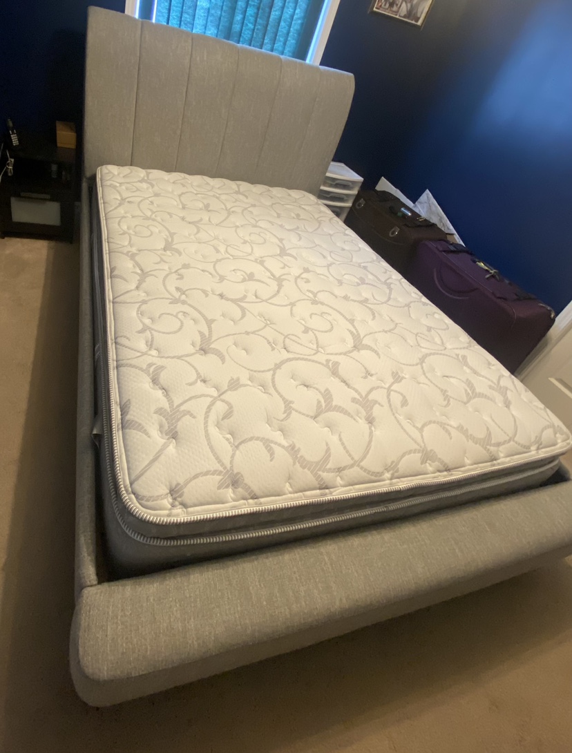 Queen Size Bed Frame & mattress with spring box - photo 2
