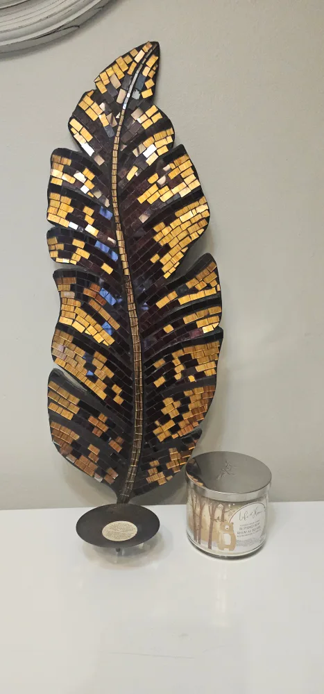 Gold Mosaic Leaf Wall Decor thumbnail
