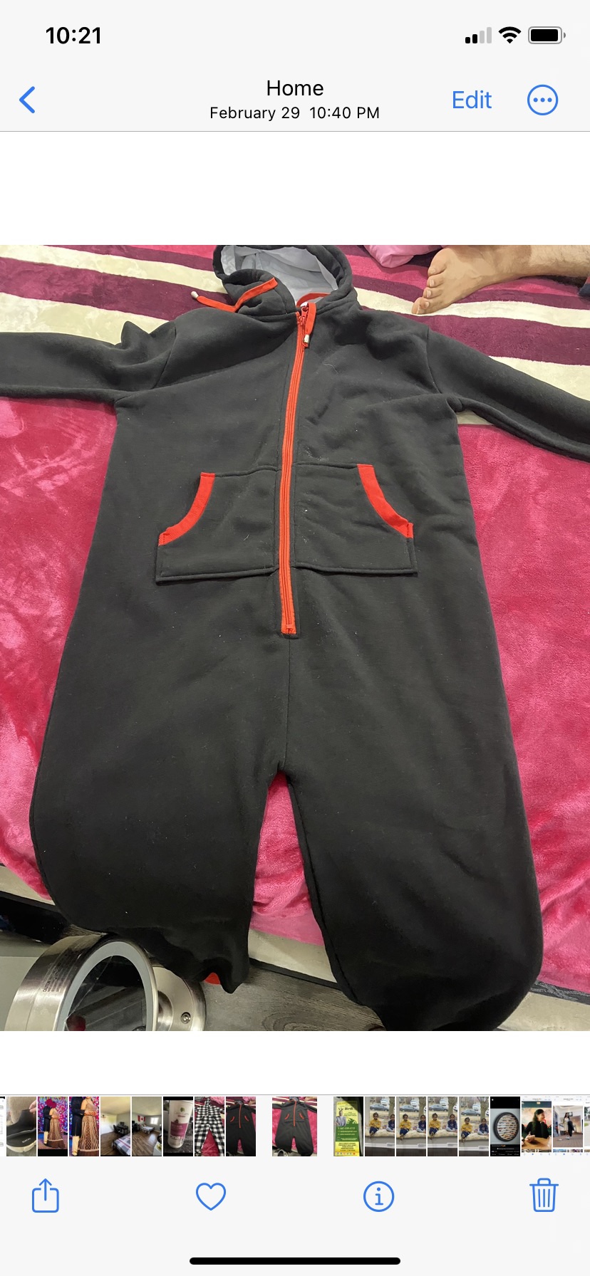 Men Black Hooded Onesie ( New) size small - photo 2