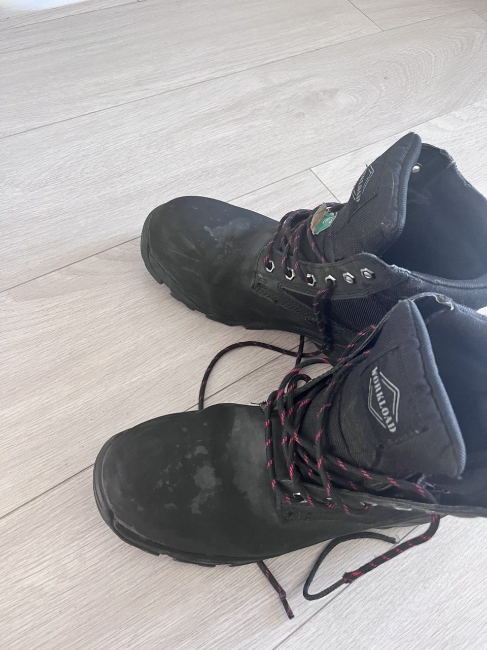 Black Workload Boots and Gloves