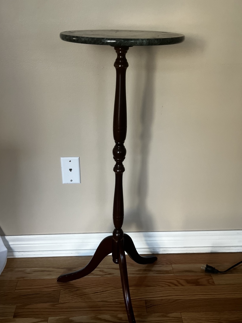 2 Marble Top Pedestal Tables - photo 2
