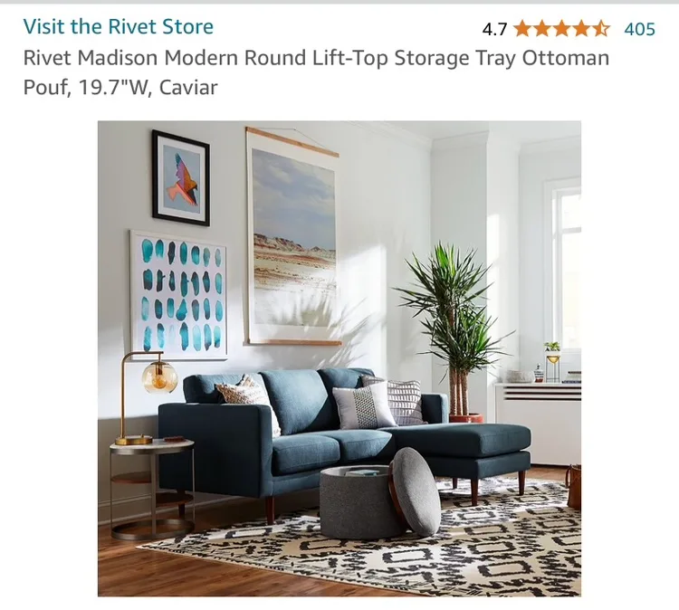 Rivet Madison Ottoman gently used pick up square one image indicator(4)