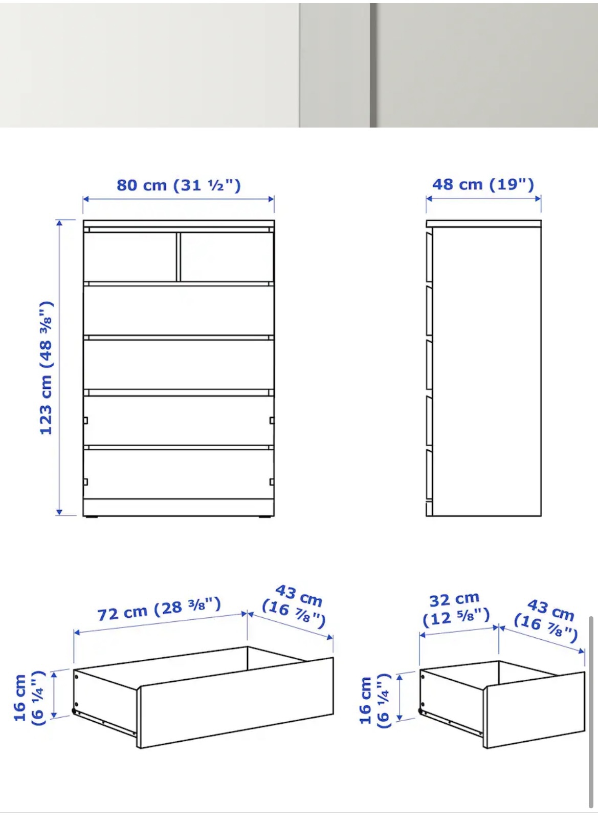 IKEA malm 6-drawer dresser brand new in box - photo 4