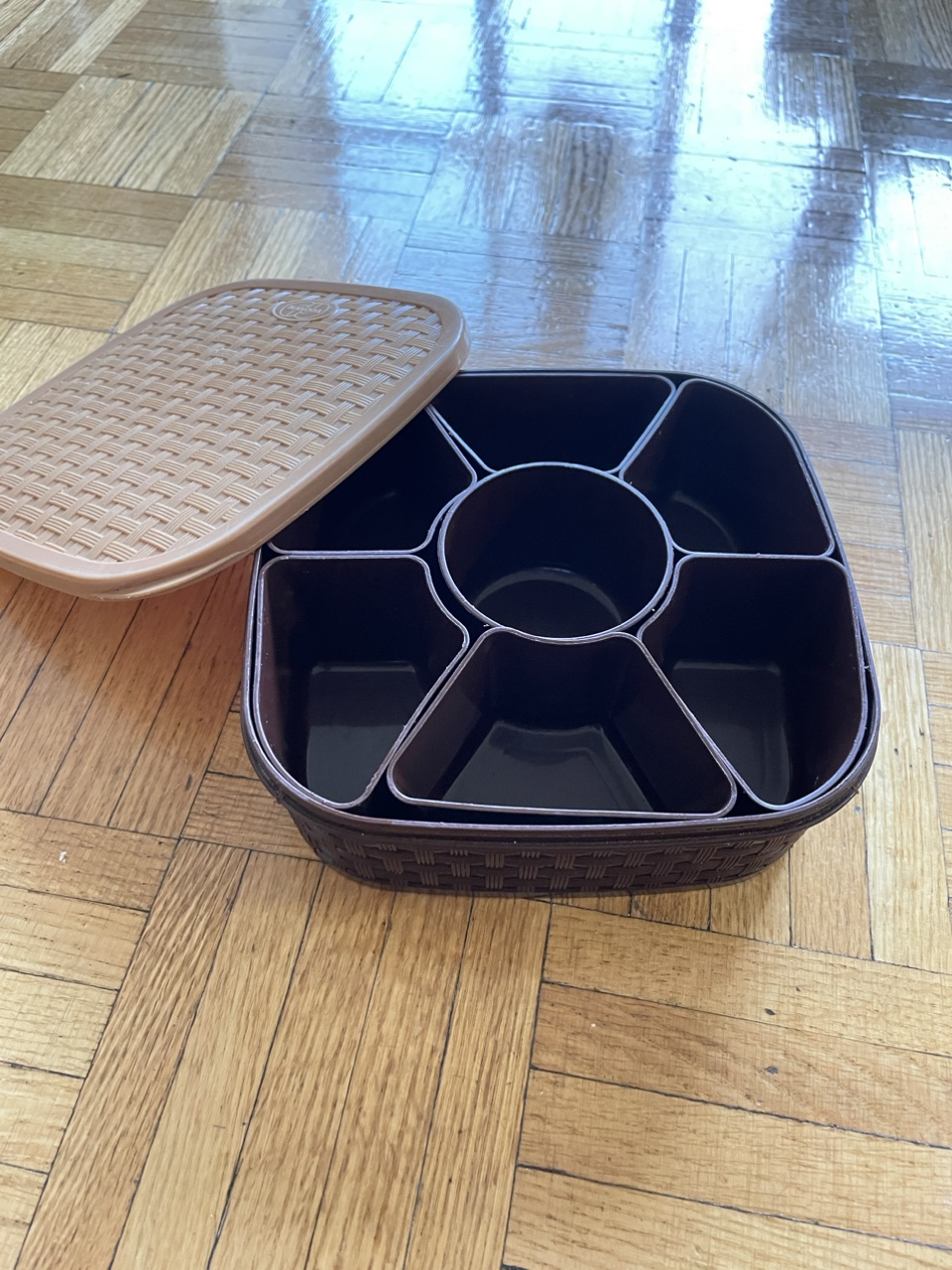 Brown Plastic Organizer/ spice box