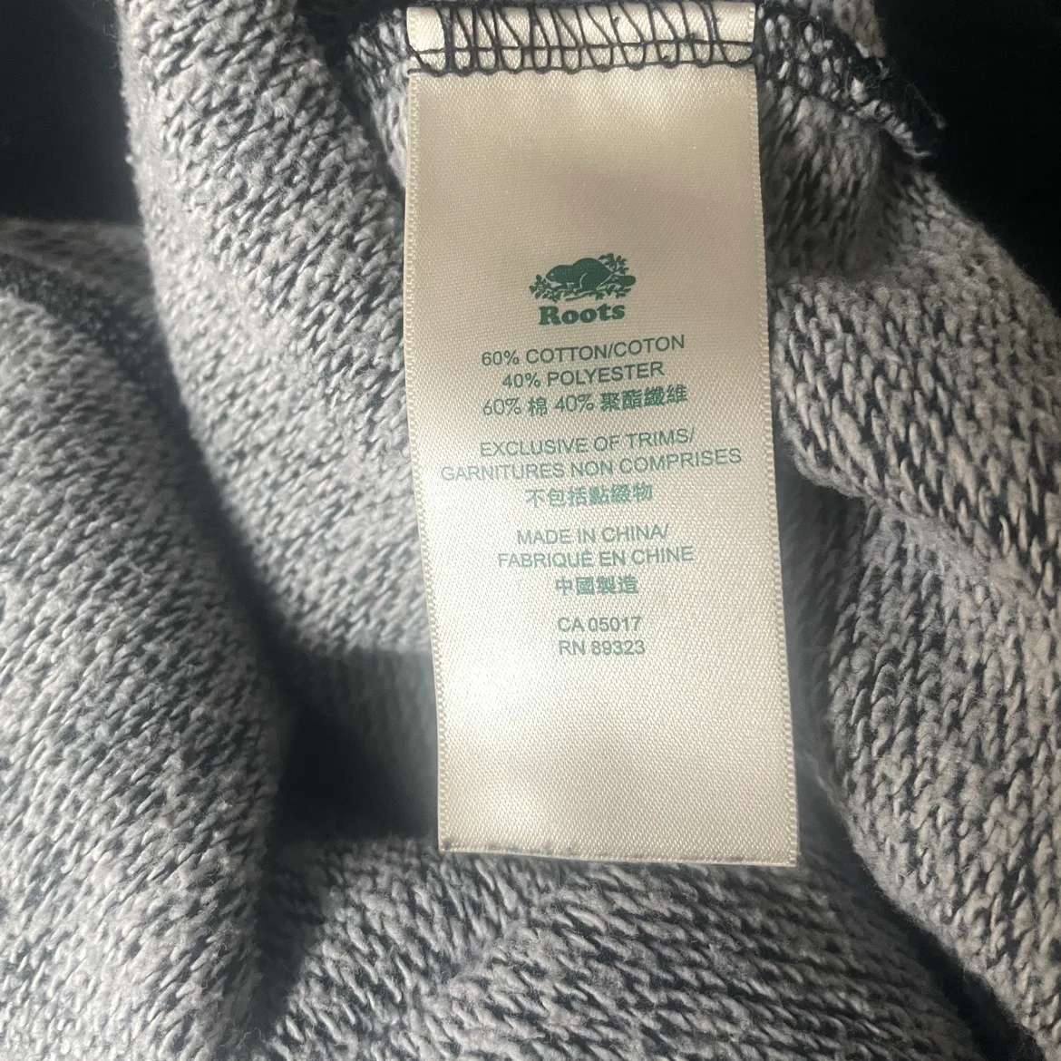 Roots Logo Kanga Hoodie Sweatshirt Size XS-S in Black Pepper image indicator(8)