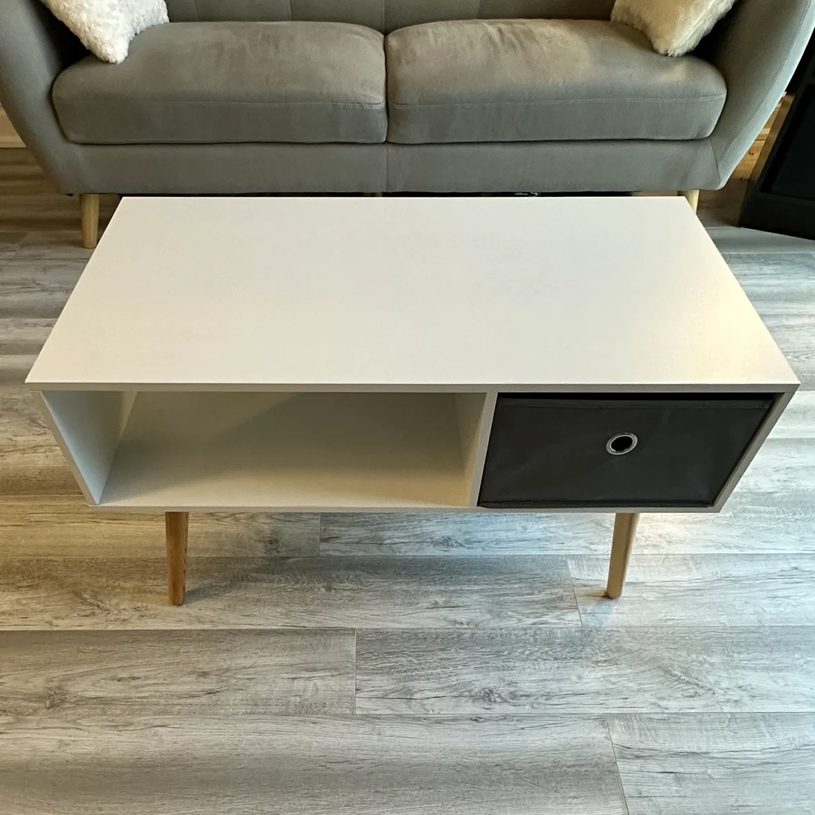 White Coffee Table with Storage thumbnail