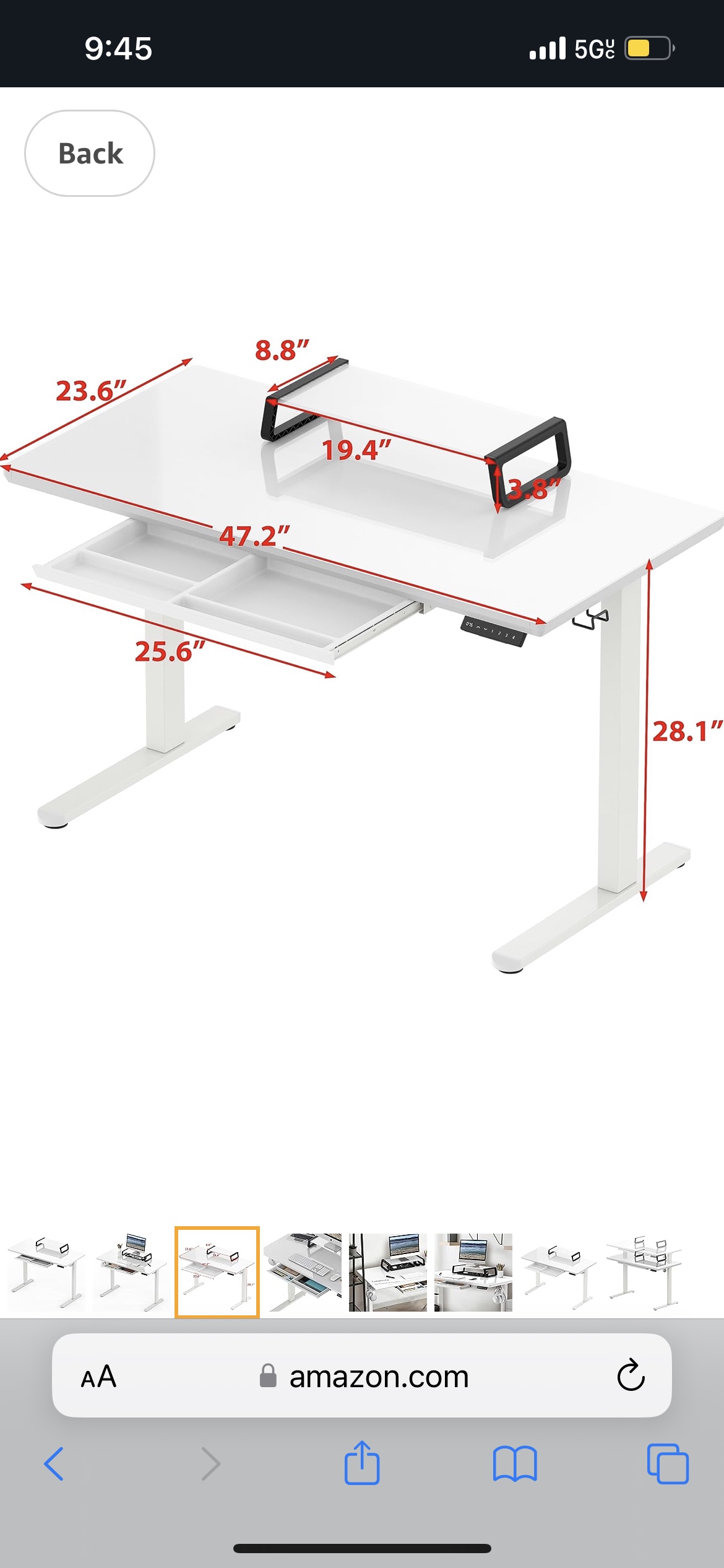 Adjustable Glass Top Standing Desk - photo 2