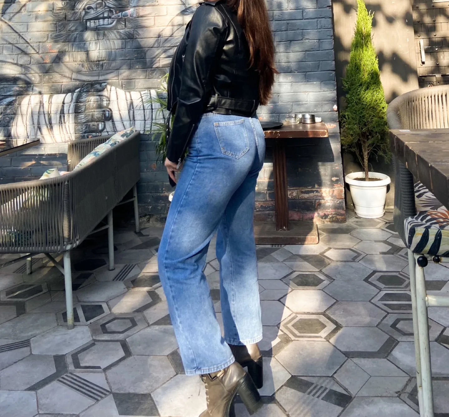 Blue Denim Wide Leg Jeans thumbnail