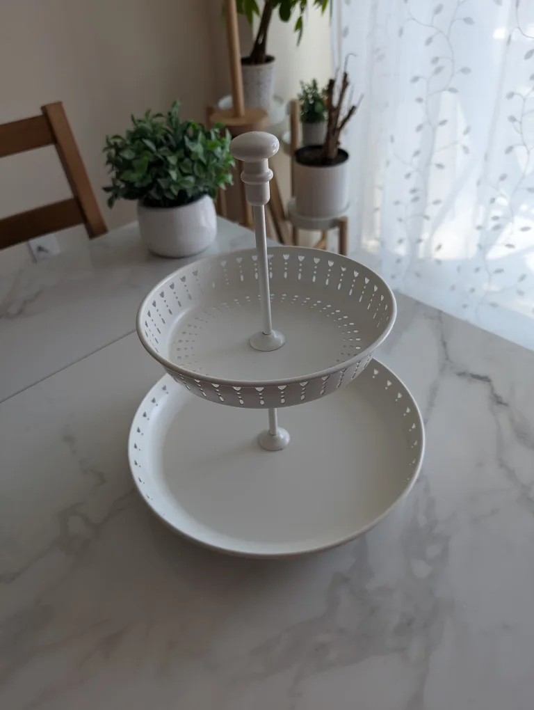 Two-Tier White Serving Stand thumbnail