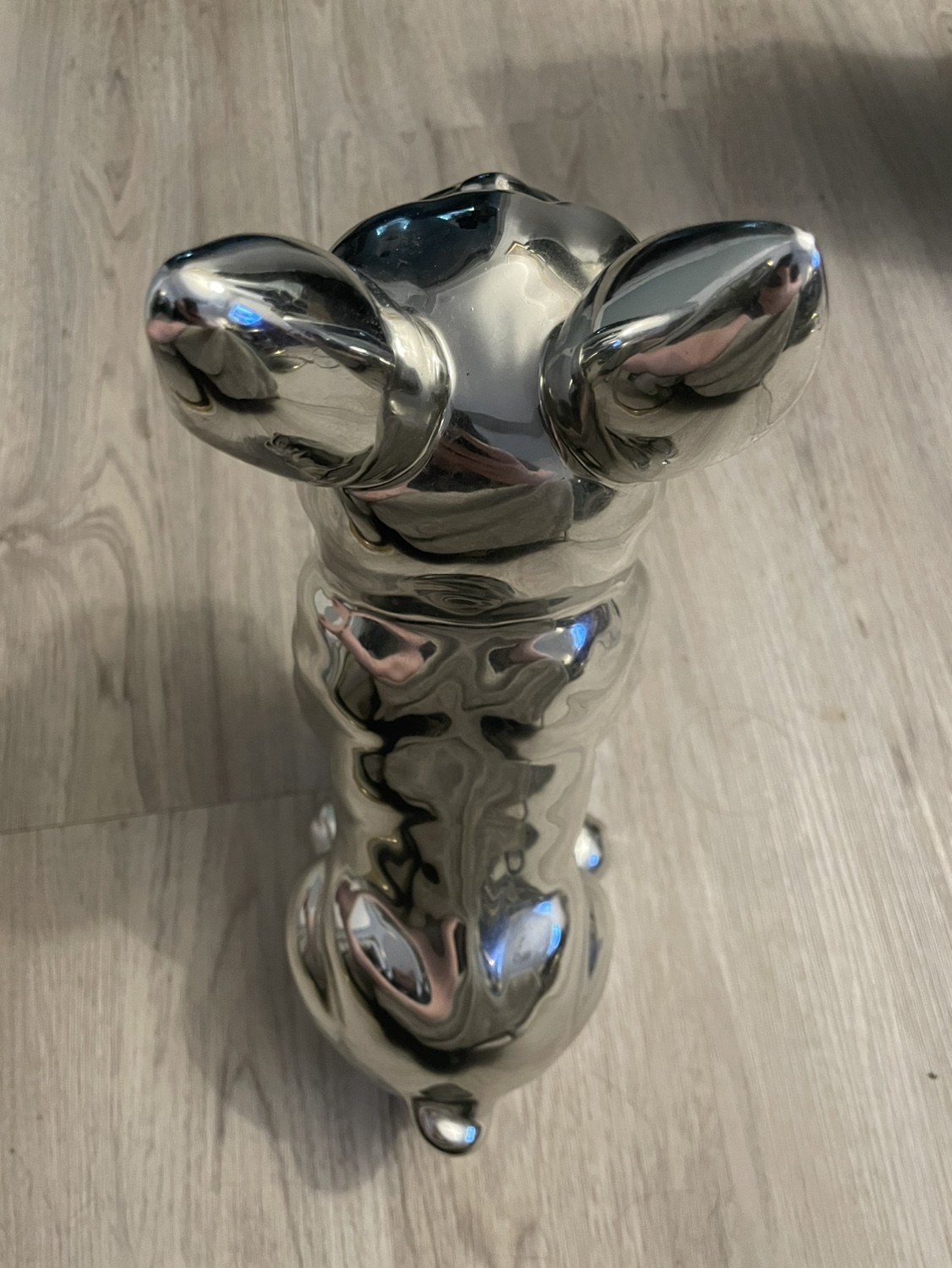 MOVING SALE: 12” Silver Ceramic French Bulldog Statue - photo 4