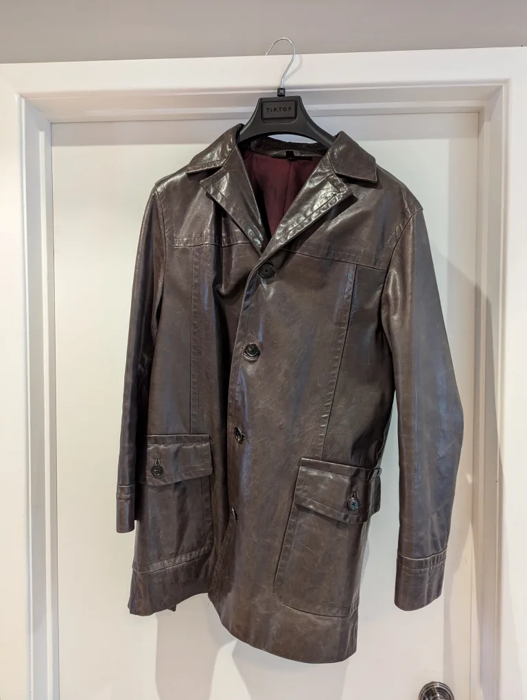 Men's Mark Jacobs Dark Brown Leather Jacket image indicator(5)