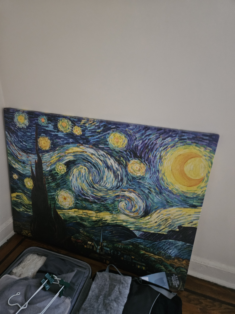 painting starry night (van Gough replica)