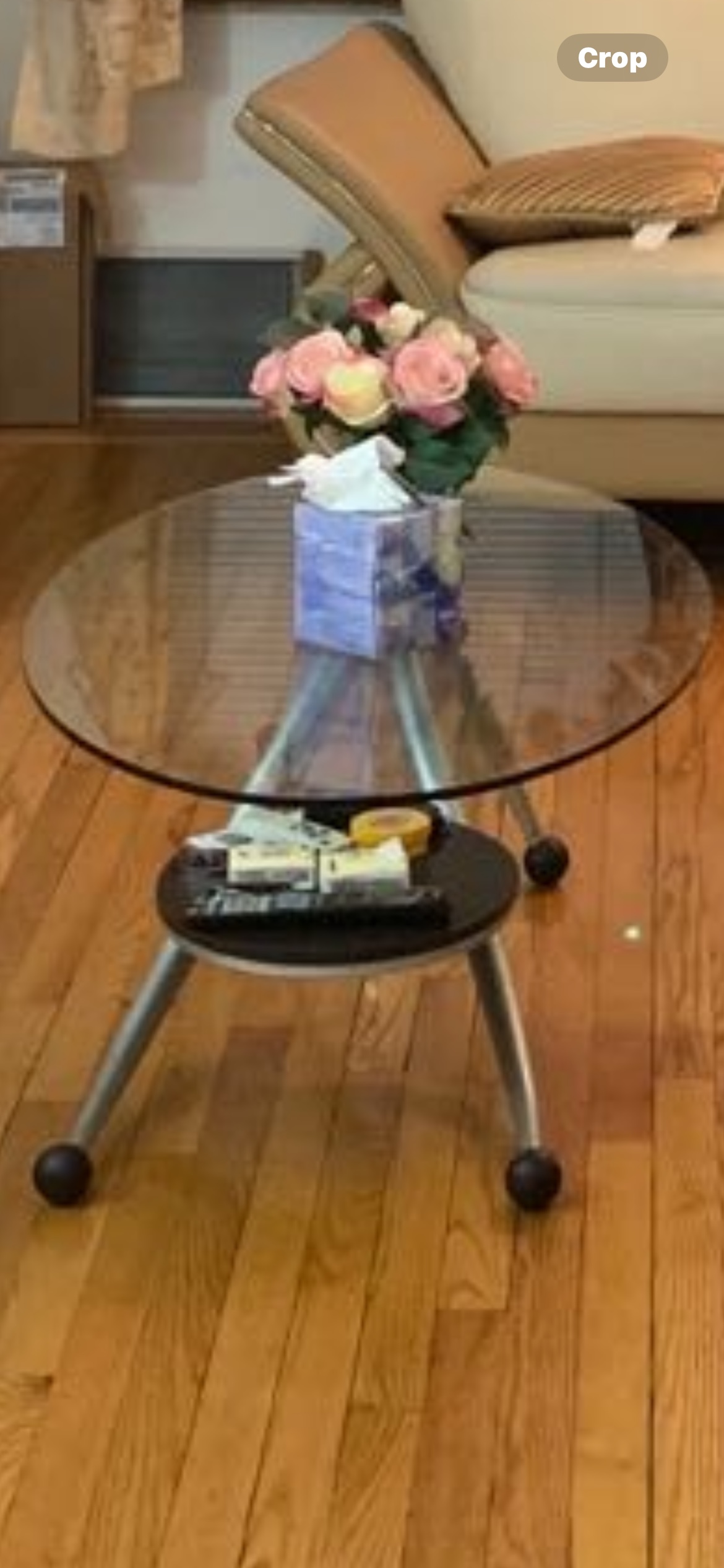 Glass Top Coffee Table with Shelf