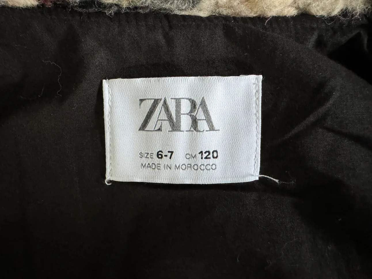 Zara kids Plaid Sherpa crop Jacket image indicator(3)