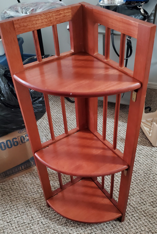 3 tier folding corner shelf
