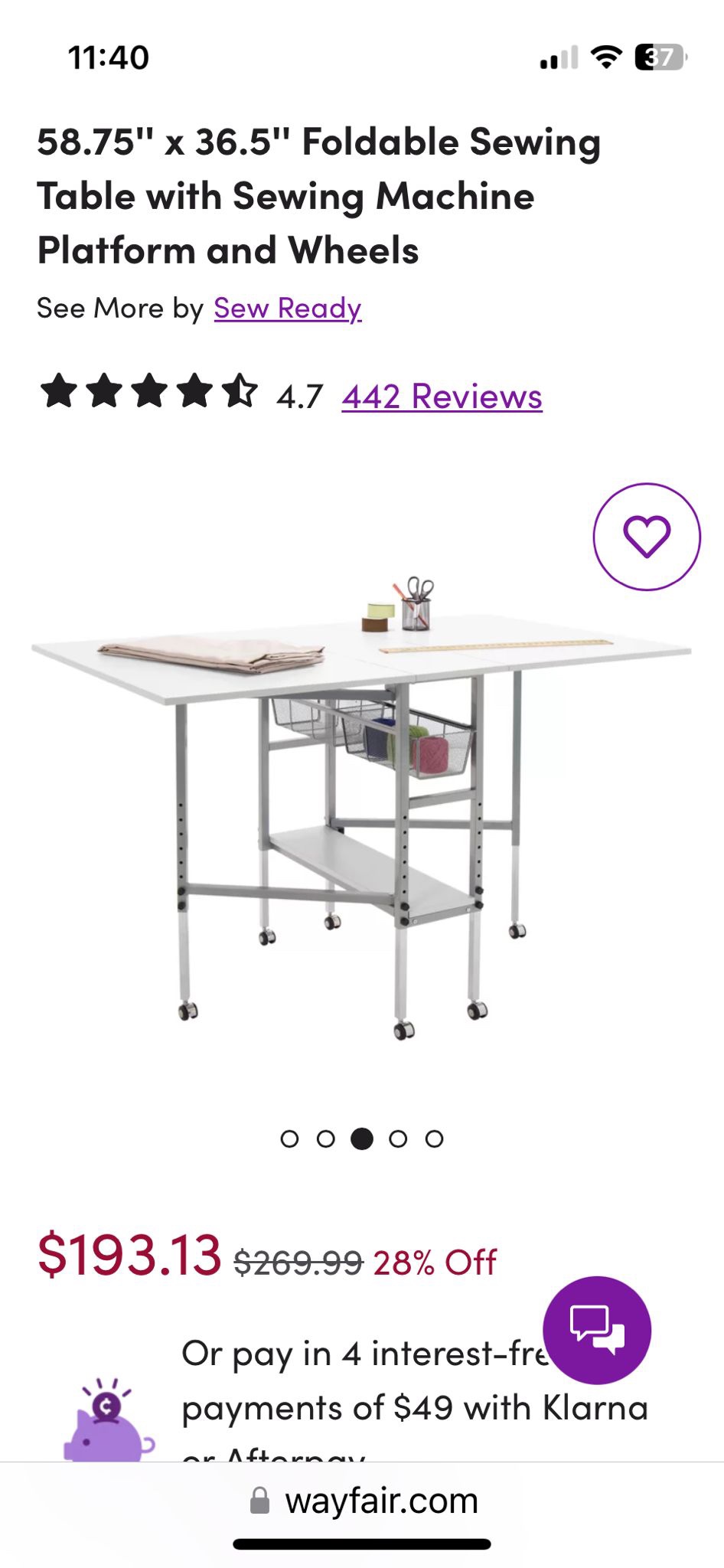 Folding table with wheels - photo 3