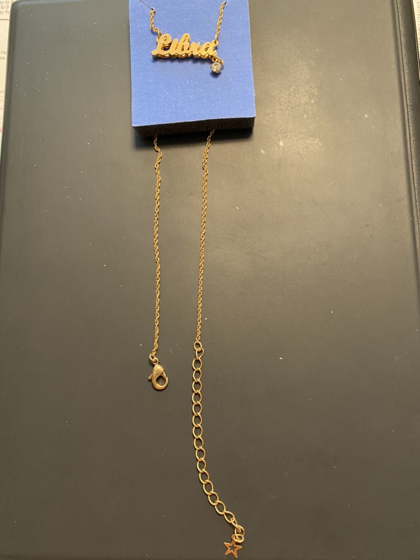 New Goldtone Libra Zodiac Necklace with Rhinestone Accent - photo 2