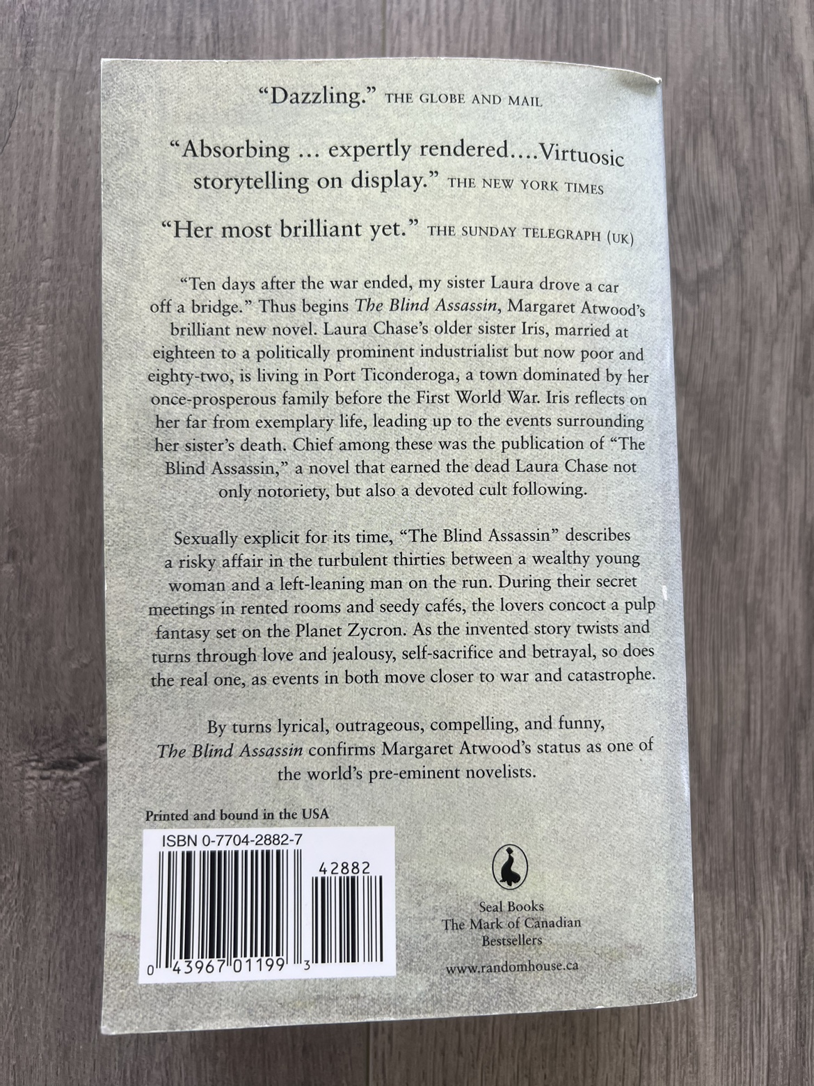 The Blind Assassin by Margaret Atwood Book - photo 2