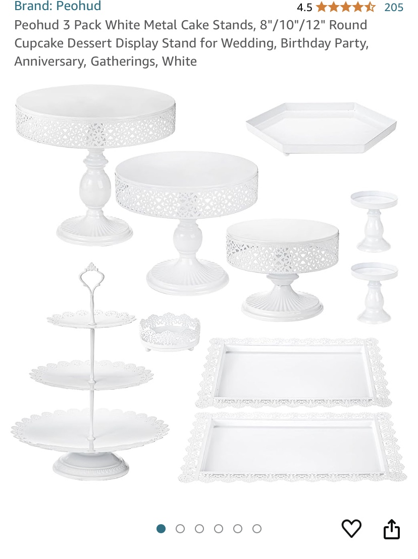 White Metal Cake Stands