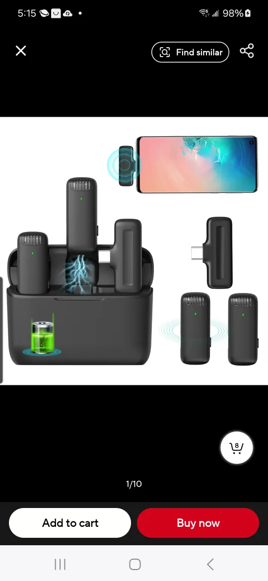 Type C ( 2 Wireless Microphone &  receiver charging case thumbnail