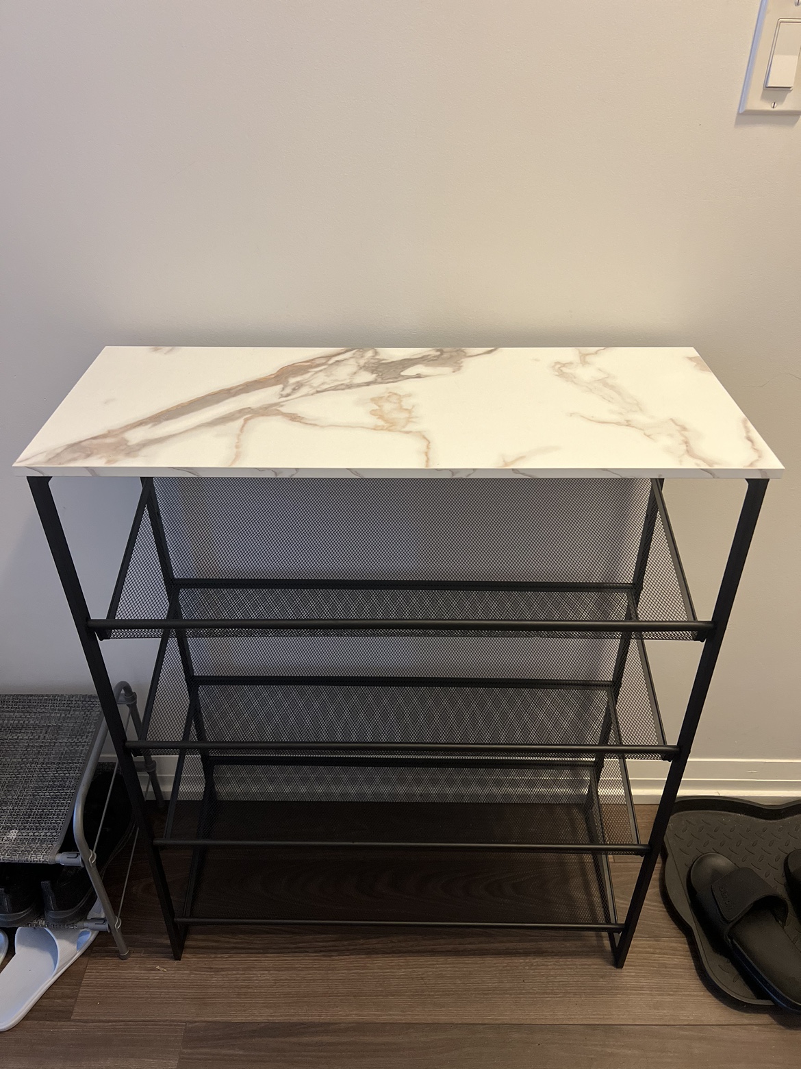 Shoe Rack with Marble Top