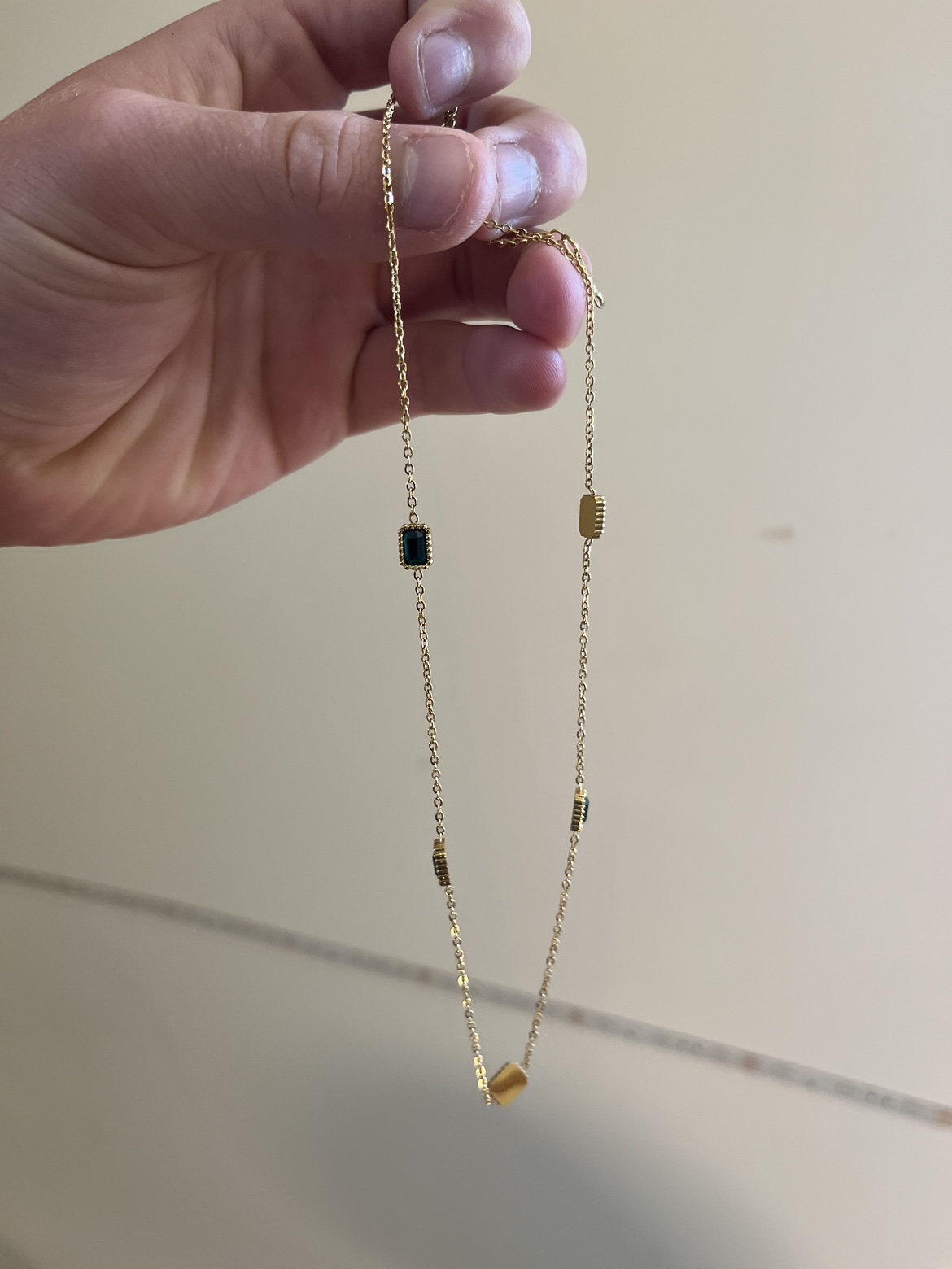 Gold Chain with Black Stones🥕