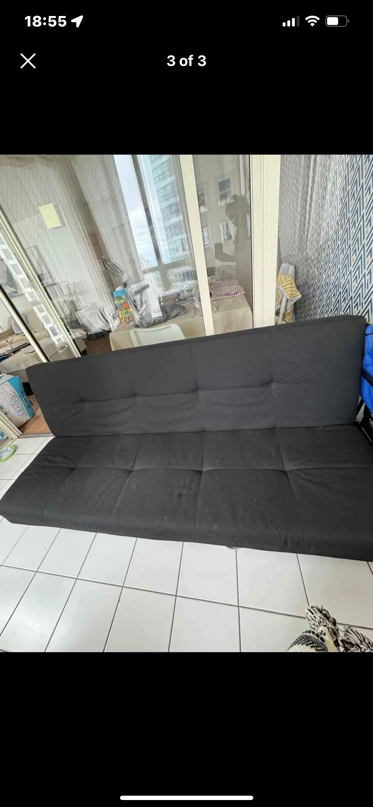 Black Futon Sofa Bed NEED GONE TODAY!! thumbnail