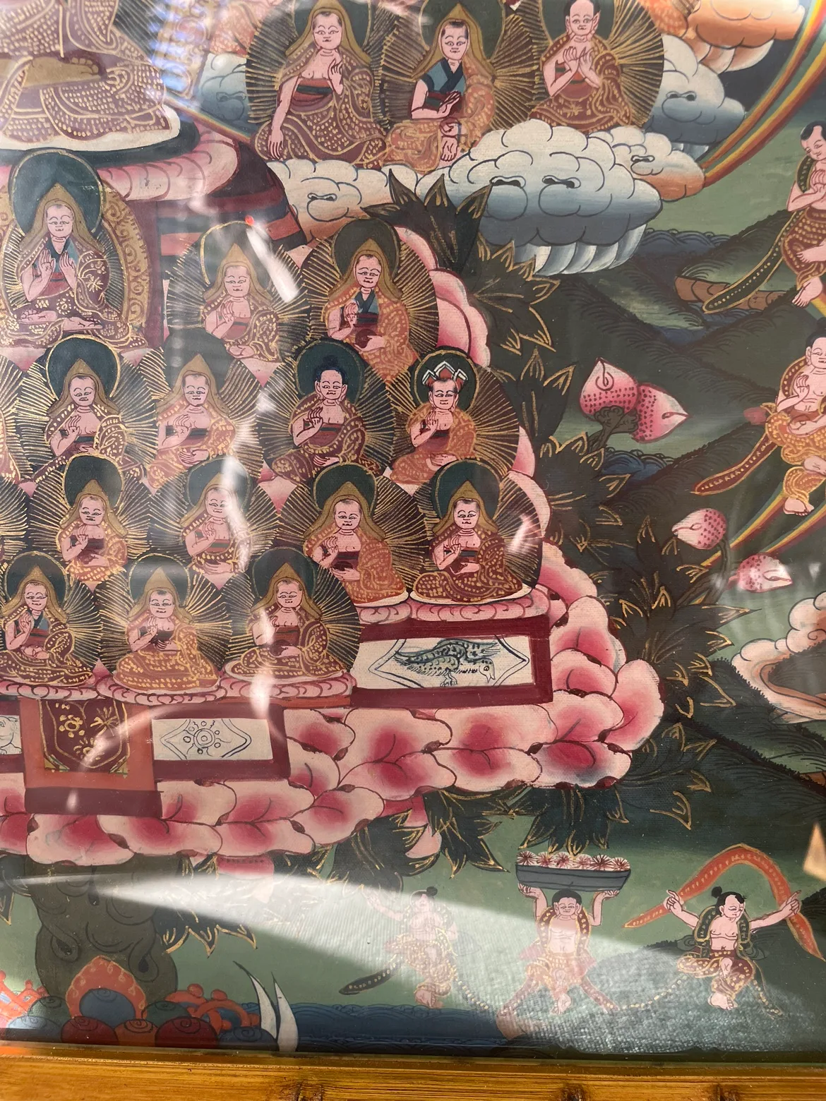 Framed mandala thangka original painting from India 70s image indicator(6)