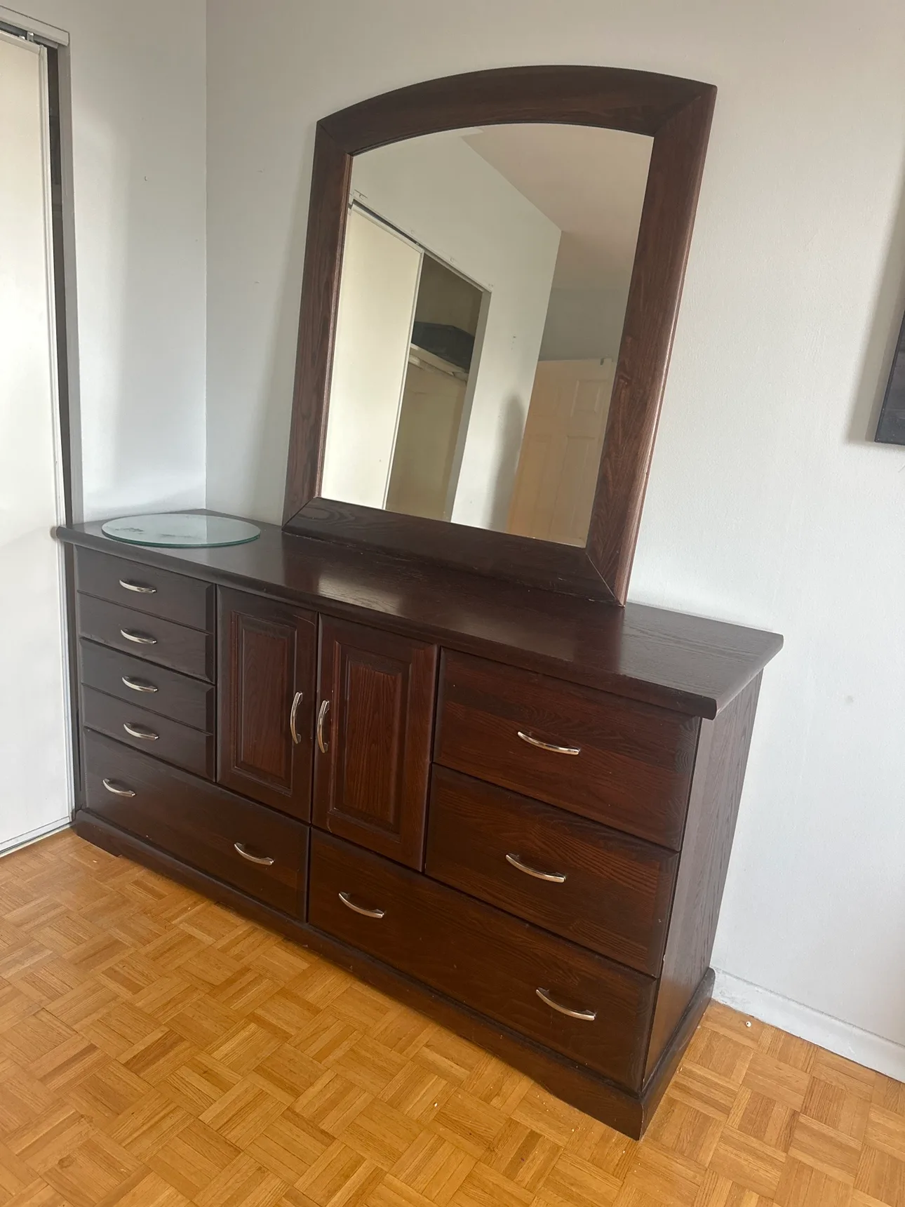 Wooden Vanity with Mirror