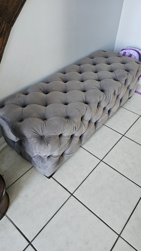 Grey Tufted Ottoman