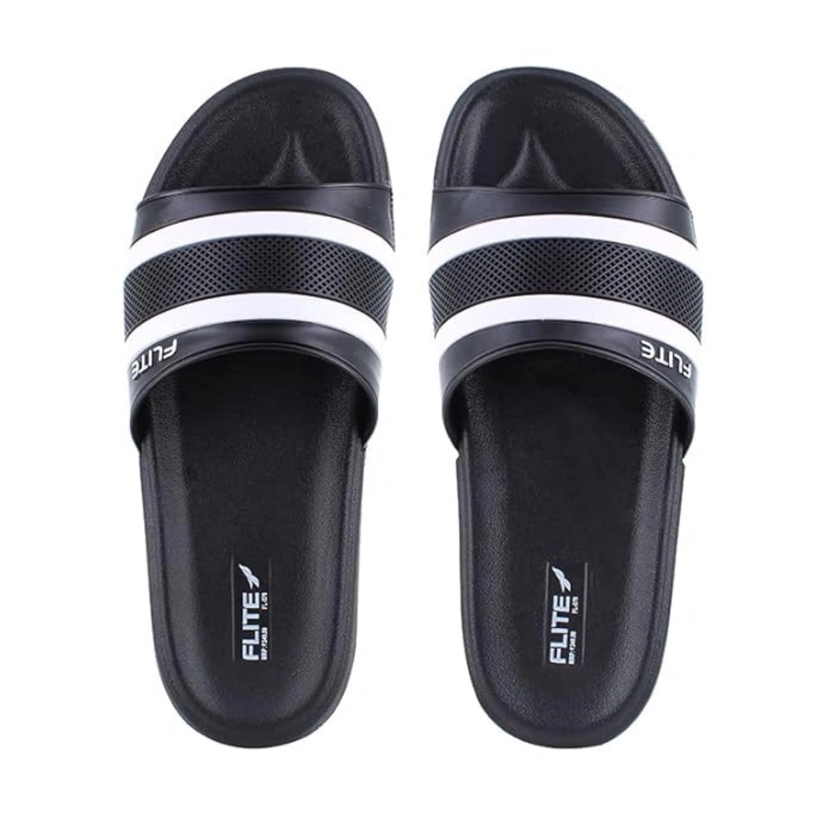 Flte women’s Black and White Slides