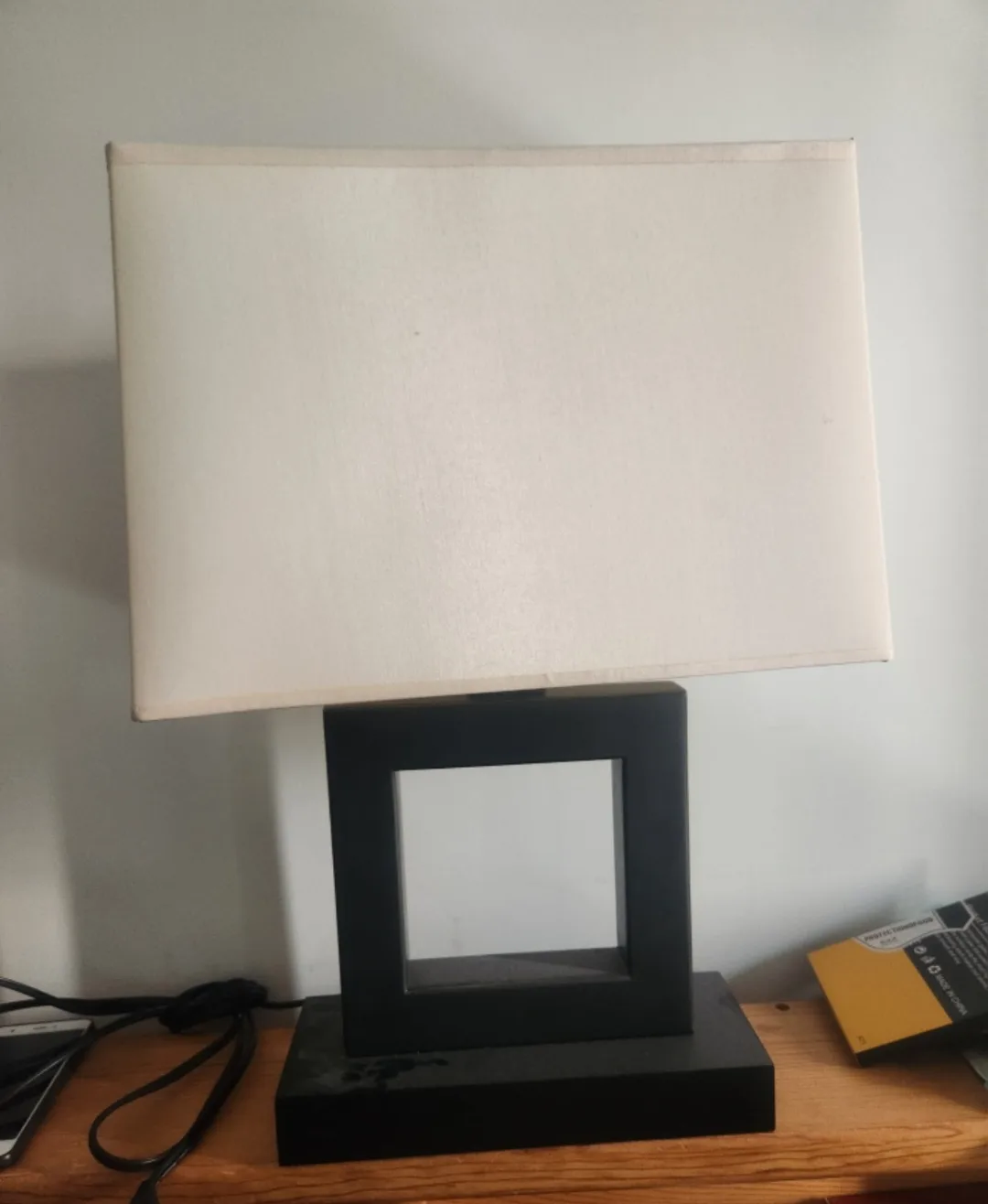 Black Table Lamp with square metal base image indicator(2)