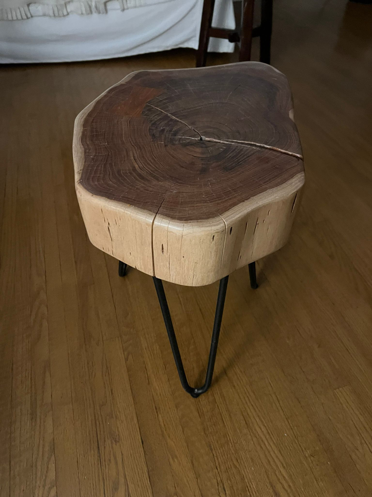 Live Edge Wood Side Table