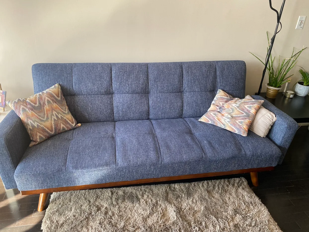 LOIS Structube blue tufted sofa-bed thumbnail