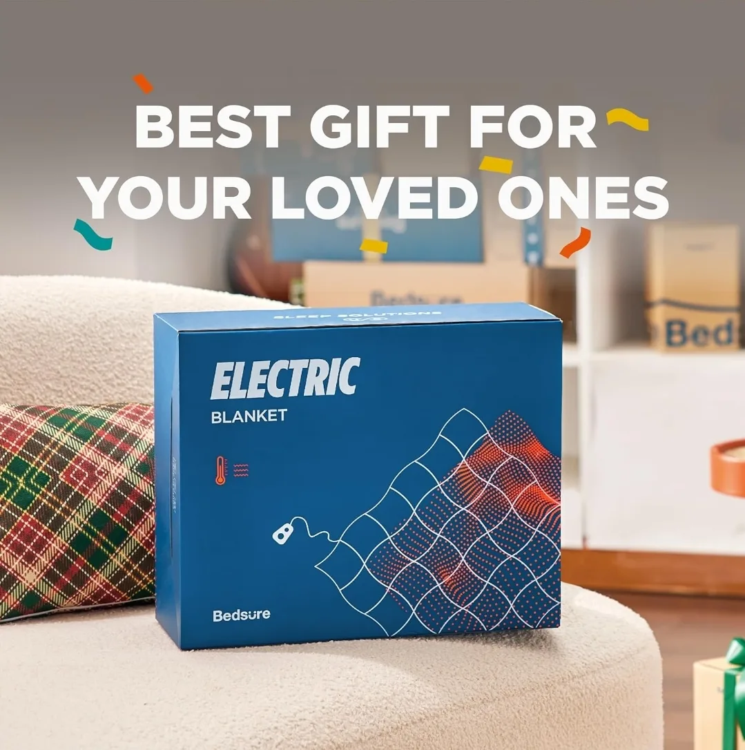 Bedsure Plaid Heated Throw Blanket -Safe - 6 Heat 50x60", Red image indicator(7)