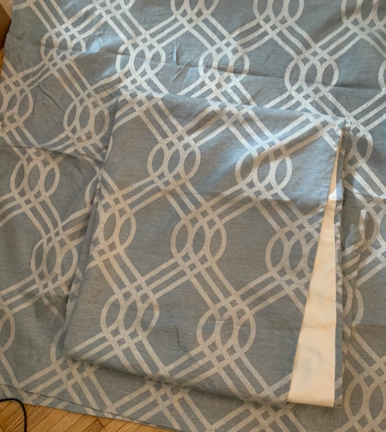 2 curtains - Blue and White - Good (Used) thumbnail