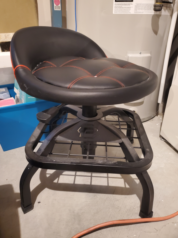 Black and Red Swivel Stool