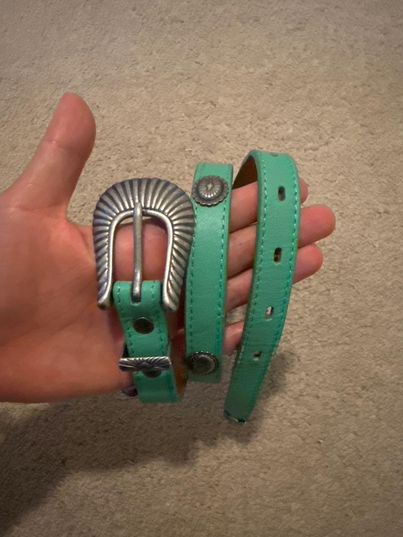 Urban Outfitters Mint Green Belt with Silver Buckle thumbnail