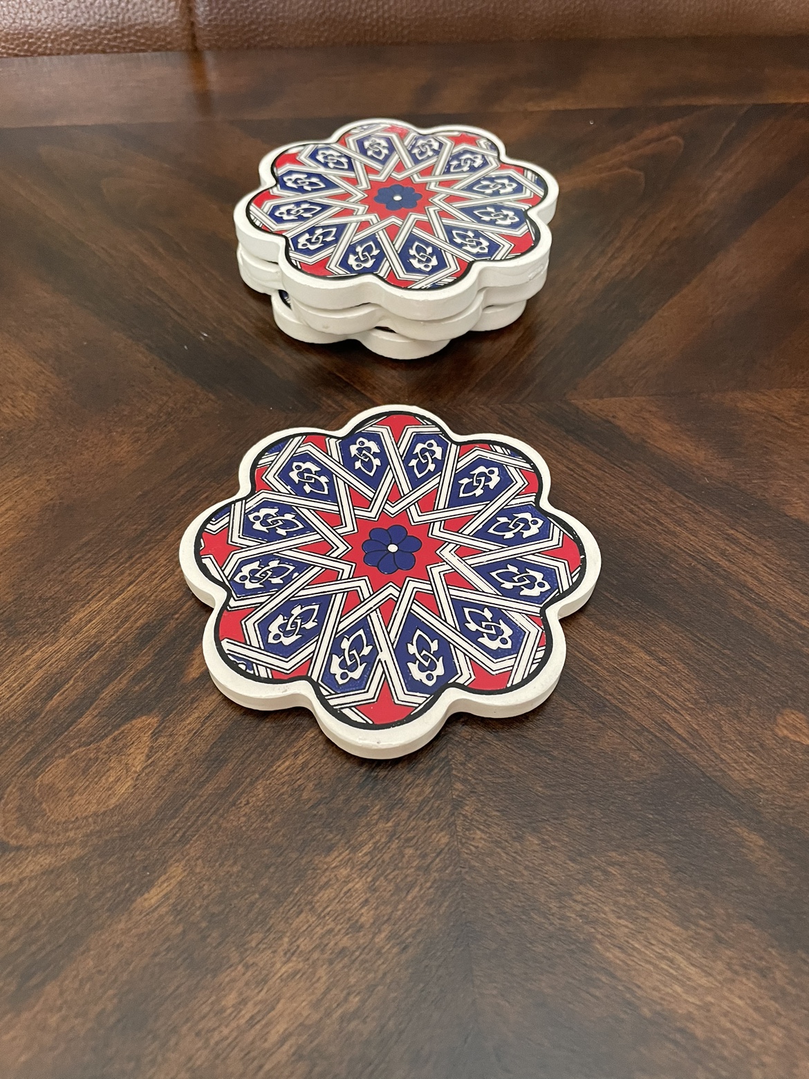 Set of 4 Turkish Design Ceramic Coasters