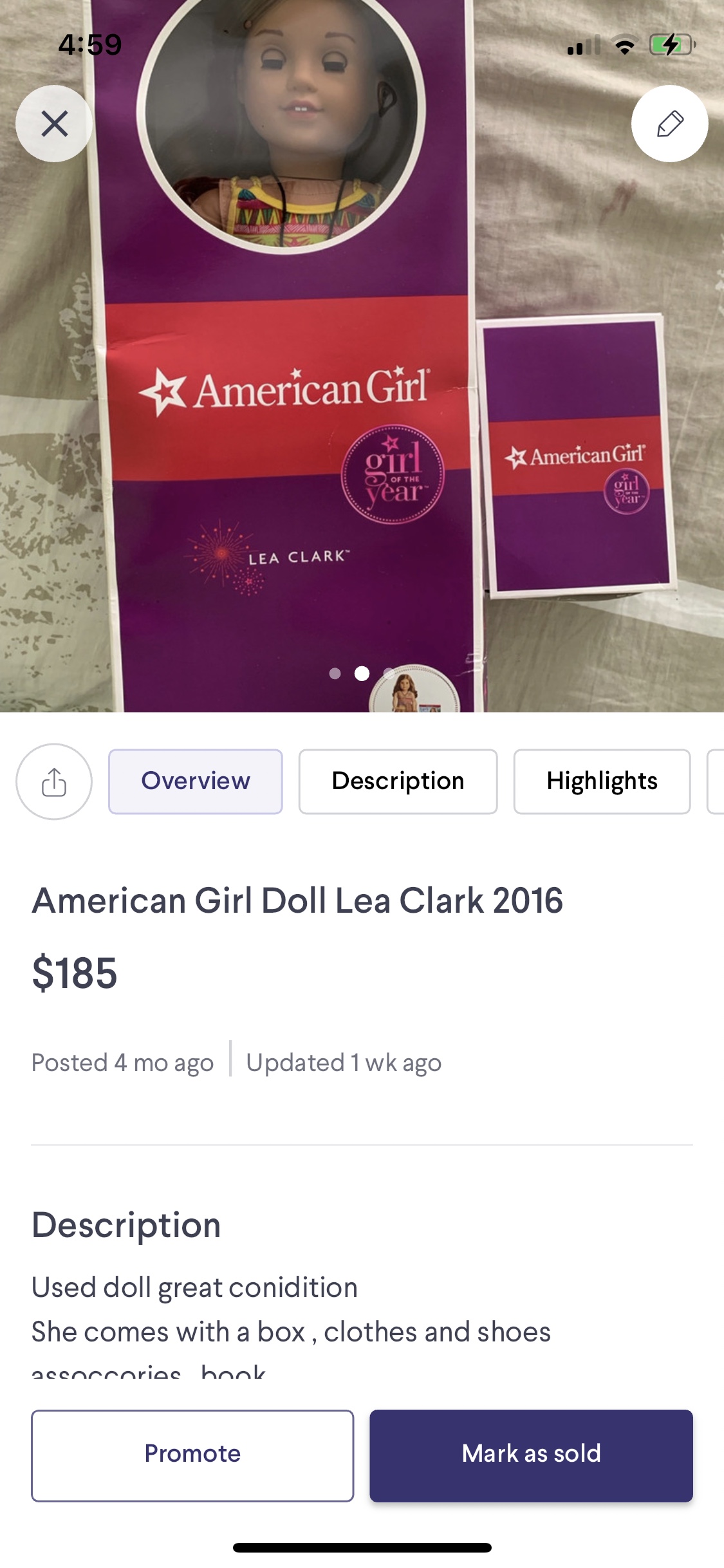 American Girl Lea Clark 2016 Doll