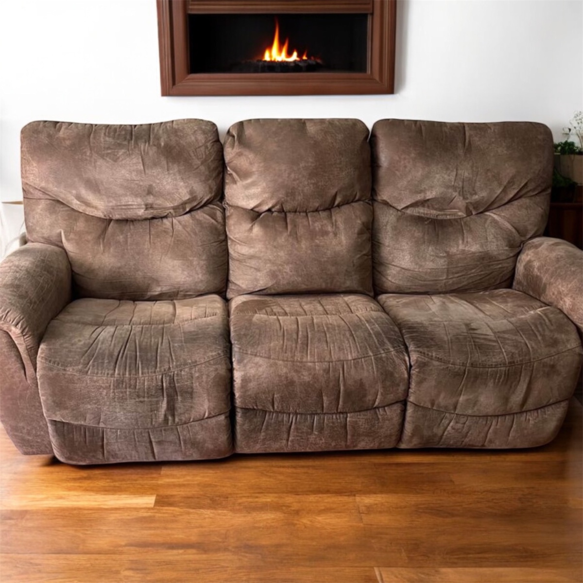 Brown Reclining Sofa