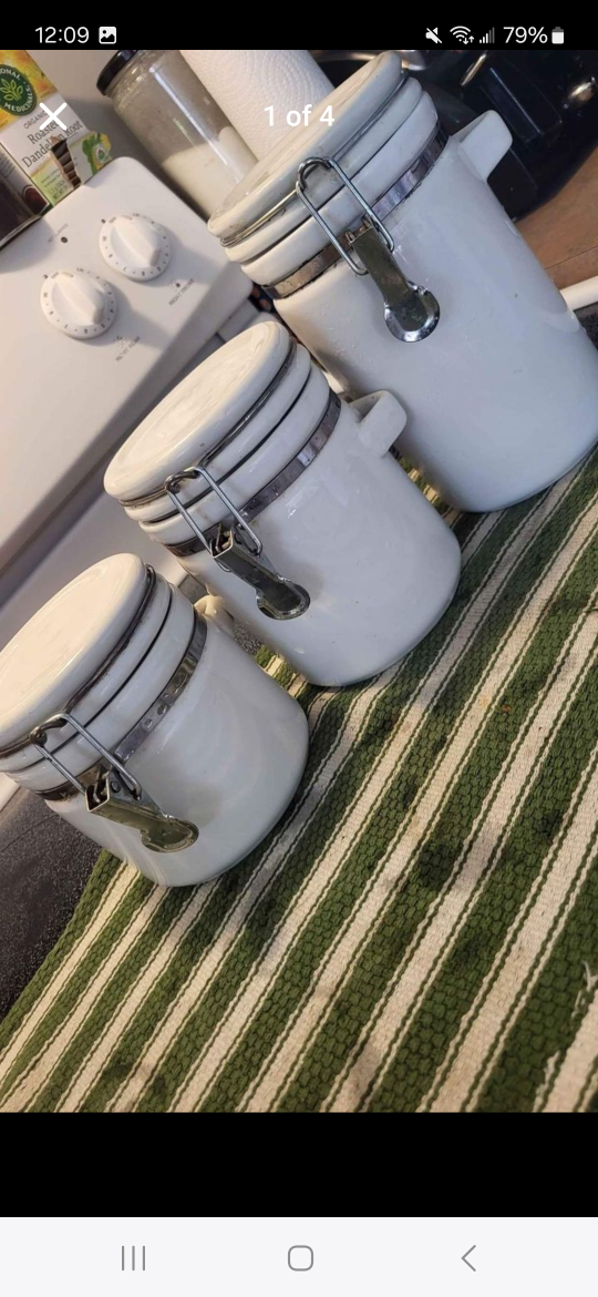 Set of 3 Vintage Canisters