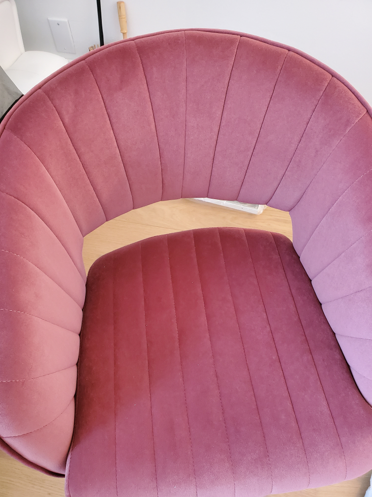 Pink Velvet Swivel Chair - photo 2