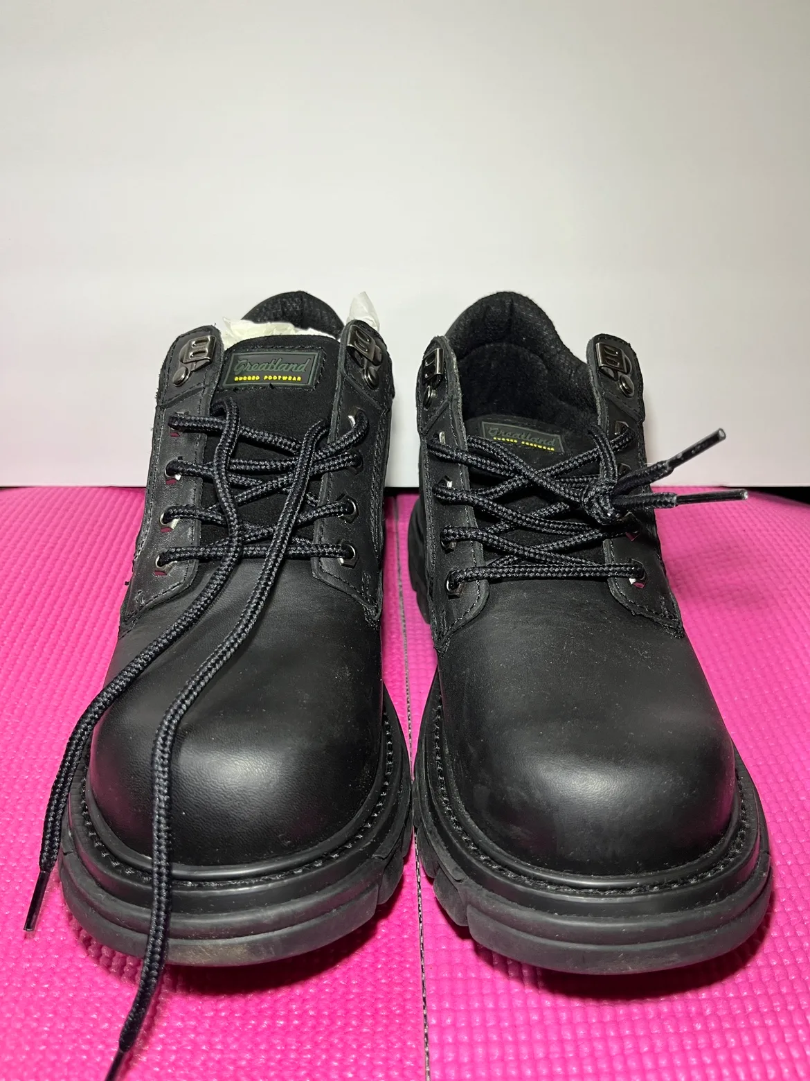 *New* Men’s Size 8 Black Leather Upper Hiking or Work Boots image indicator(2)