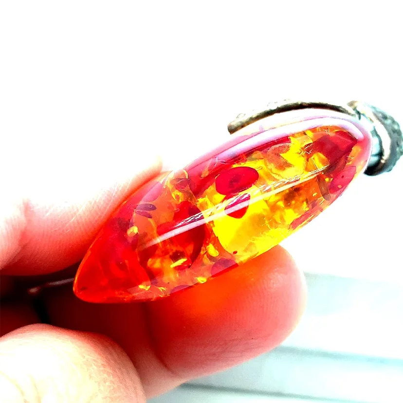XL Heart Shaped Amber Pendant image indicator(10)