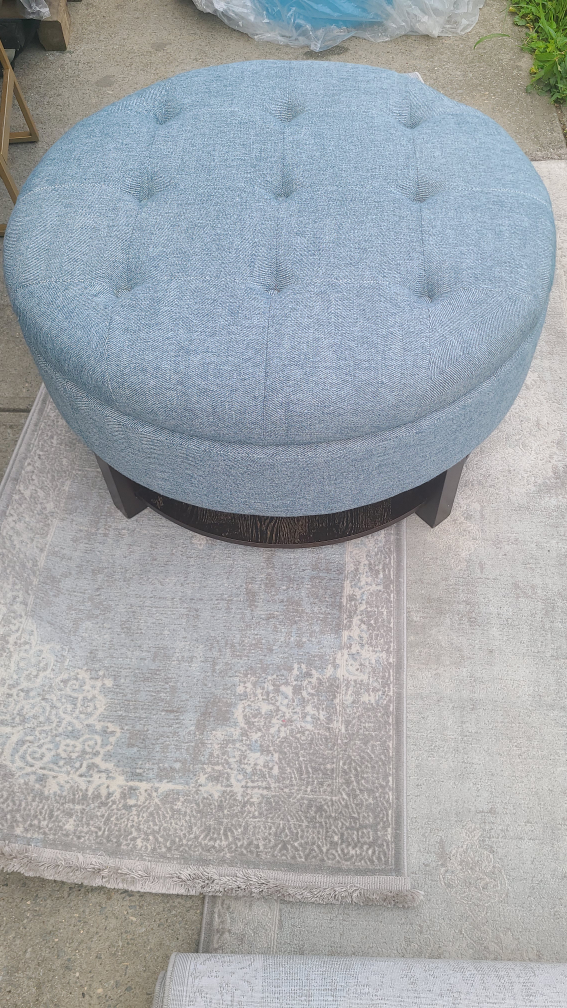 Round Storage Ottoman - photo 5