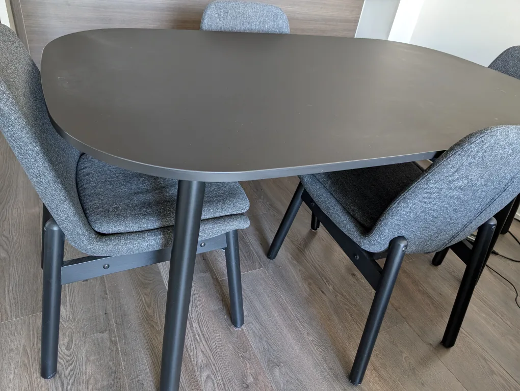 IKEA VEDBO Table & 4 Gray Chairs image indicator(2)