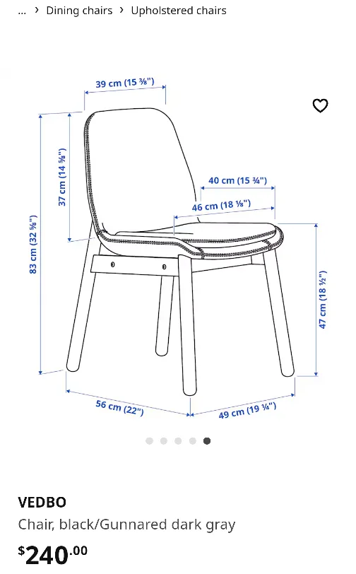 IKEA VEDBO Table & 4 Gray Chairs image indicator(5)